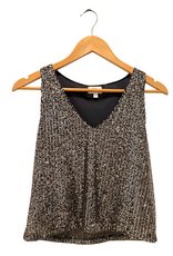 Miss Bliss ILS Shining Star Sequin Top-Black/Gold