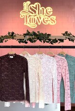 Miss Bliss ILS Hanoi Lace LS Top-White