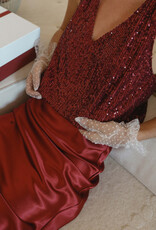 Miss Bliss ILS Shining Star Sequin Top-Red