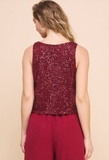 Miss Bliss ILS Shining Star Sequin Top-Red
