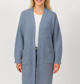 Miss Bliss Its Back! Dreamers Long Knit Cardi-Blue