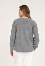 Miss Bliss M&E Henley Raglan LS Washed Top-Charcoal