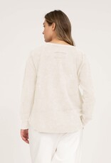 Miss Bliss M&E Henley Raglan LS Washed Top-Ivory