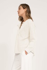 Miss Bliss M&E Henley Raglan LS Washed Top-Ivory