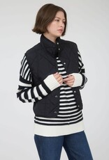 Miss Bliss M&E Snap Button Quilted Puffer Vest-Black