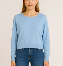 Miss Bliss Dream Seam Front Round Neck Pullover-Glacier