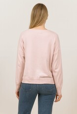 Miss Bliss Dream Seam Front Round Neck Pullover-Pink Quarts