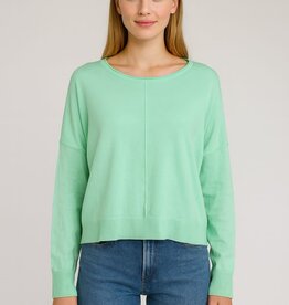 Miss Bliss Dream Seam Front Round Neck Pullover-Yucca