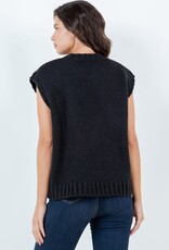 Miss Bliss Dream Kiss Me Sweater Top-Black