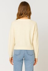 Miss Bliss Dream Stitch-Bow Sweater-Ivory