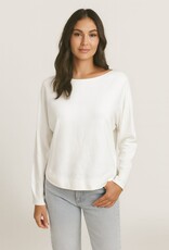 Miss Bliss Dream Boatneck Pullover Sweater-Off White