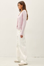 Miss Bliss BC Cotton Slub Button Up Cardigan-Lilac
