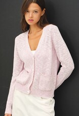 Miss Bliss BC Cotton Slub Button Up Cardigan-Lilac
