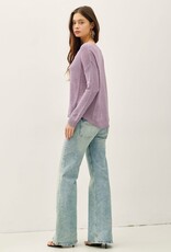 Miss Bliss BC Lightweight Drop Sdr Rib Knit Sweater Top-Iris