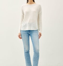 Miss Bliss Lightweight Drop Sdr Rib Knit Sweater Top-Ivory