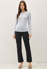 Miss Bliss BC Round Neck Long Sleeve Knit Top-Baby Blue
