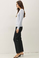 Miss Bliss BC Round Neck Long Sleeve Knit Top-Baby Blue