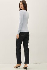 Miss Bliss BC Round Neck Long Sleeve Knit Top-Baby Blue