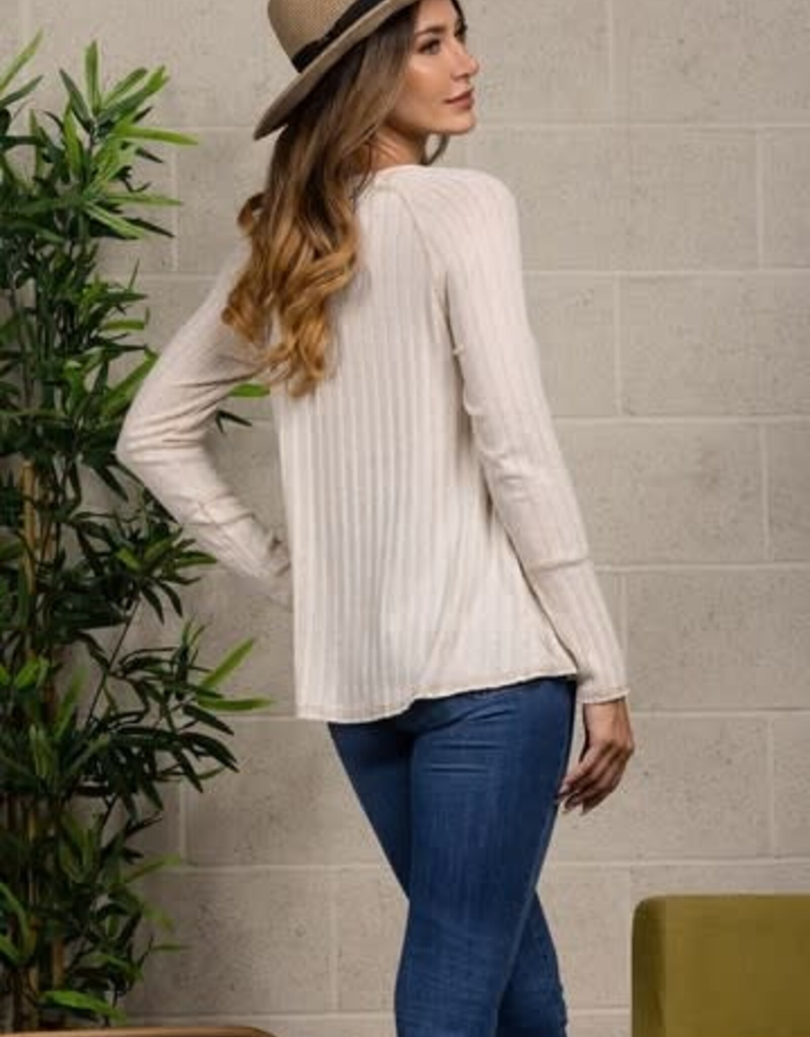 Miss Bliss Collective Long Sleeve W/ Texture Lining Detail Top