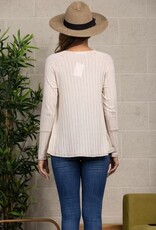 Miss Bliss Collective Long Sleeve W/ Texture Lining Detail Top