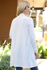 Miss Bliss Collective Soft Brushed Knit Cardigan With Pockets- Beige