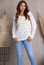 Miss Bliss Collective Chain Long Sleeves Knit Top-Ivory