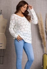 Miss Bliss Collective Chain Long Sleeves Knit Top-Ivory