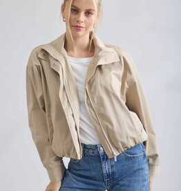 Miss Bliss Zip Up Elastic Hem Light Weight Jacket