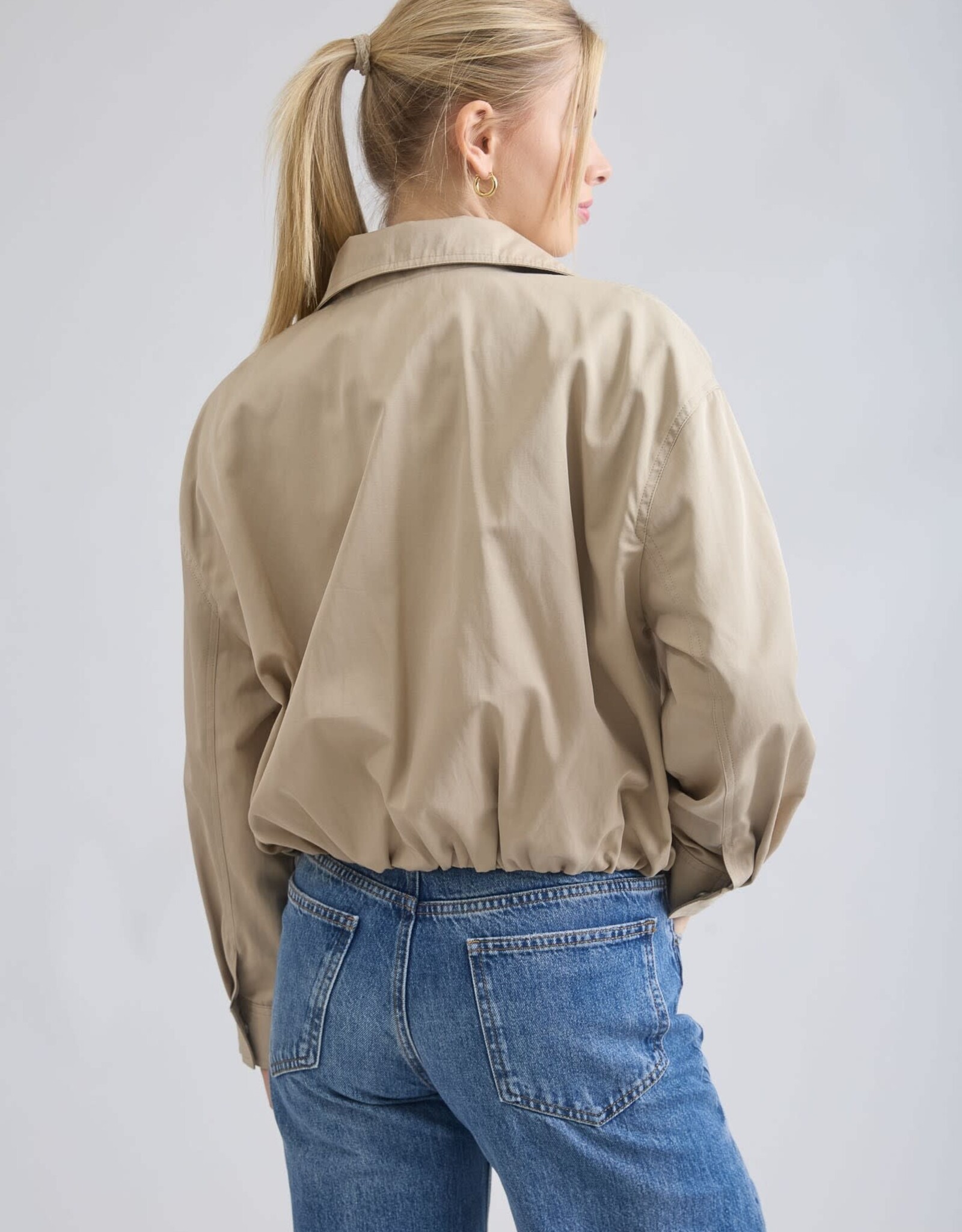 Miss Bliss M&E Zip Up Elastic Hem Lt Weight Jacket