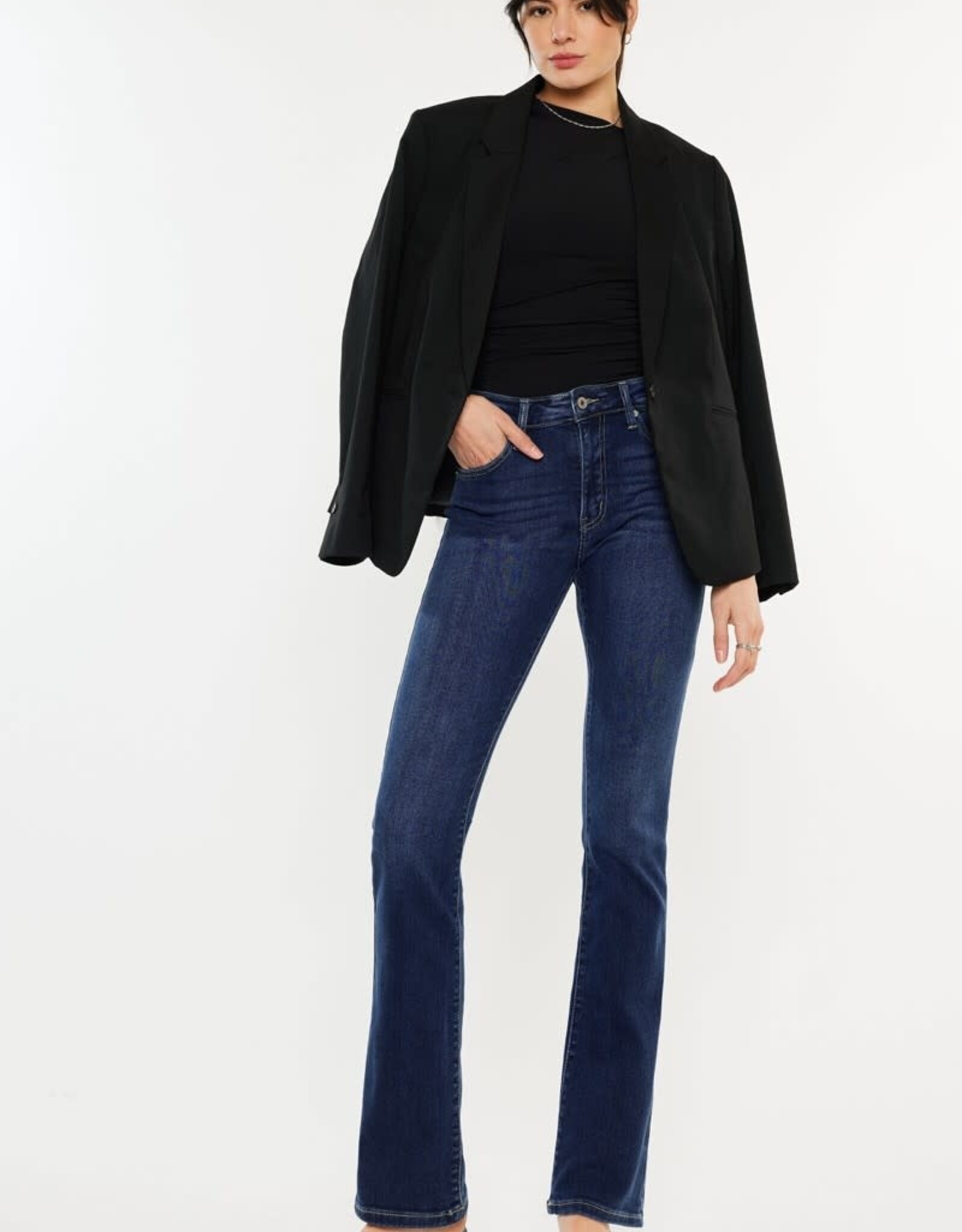 Miss Bliss KC High Rise Bootcut Jeans-Dark Wash