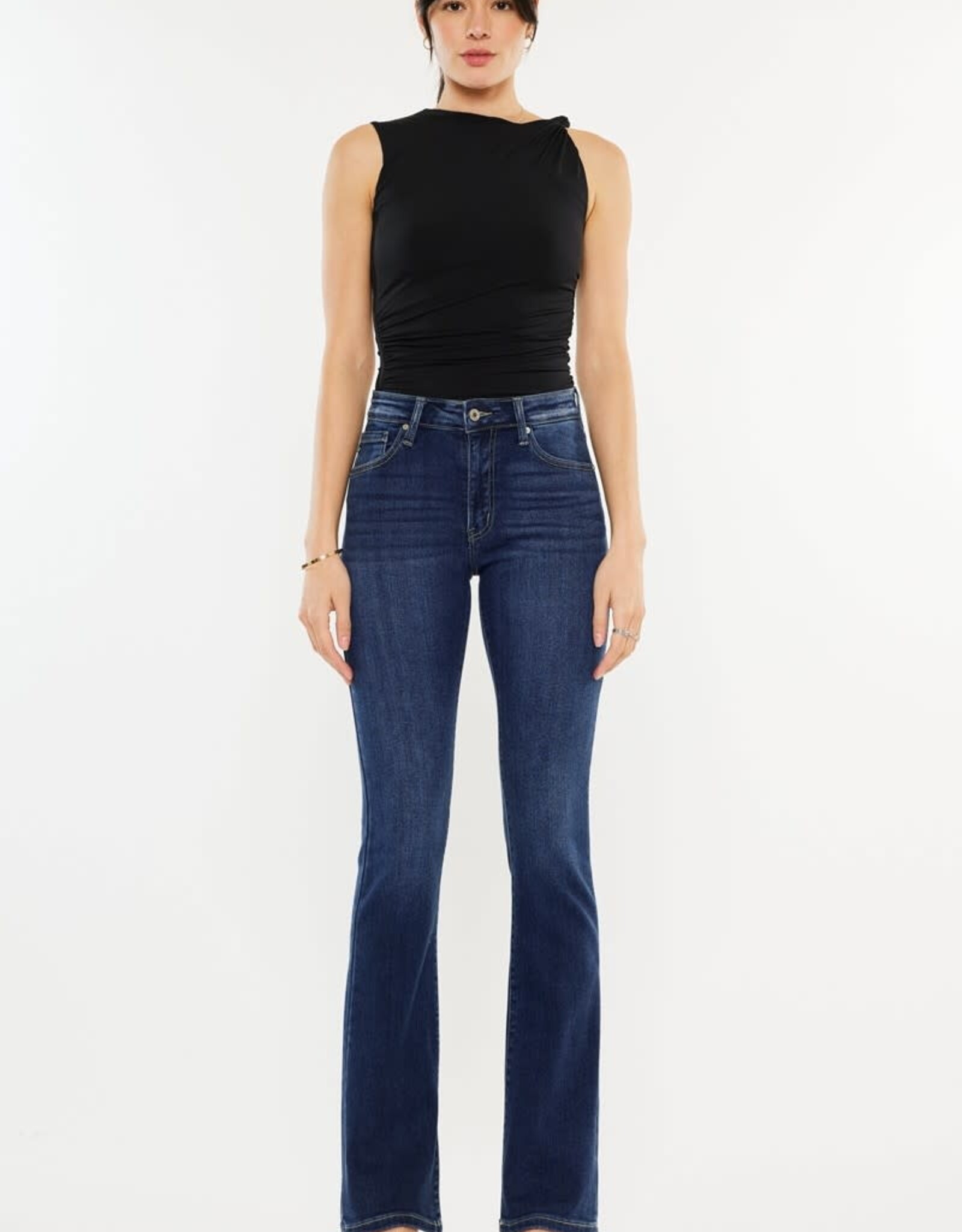 Miss Bliss KC High Rise Bootcut Jeans-Dark Wash