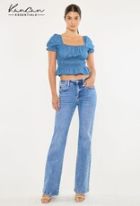 Miss Bliss KC High Rise Wide Leg Flare Jeans-Medium Wash