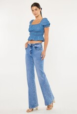 Miss Bliss KC High Rise Wide Leg Flare Jeans-Medium Wash