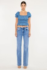 Miss Bliss KC High Rise Wide Leg Flare Jeans-Medium Wash