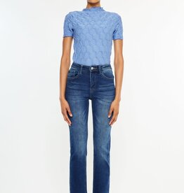 Miss Bliss KC High Rise Slim Straight Stretch Jeans-Dark Wash