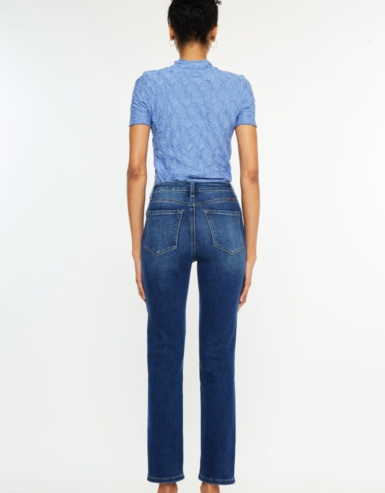 Miss Bliss KC High Rise Slim Straight Stretch Jeans-Dark Wash