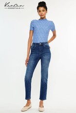Miss Bliss KC High Rise Slim Straight Stretch Jeans-Dark Wash