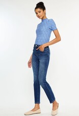 Miss Bliss KC High Rise Slim Straight Stretch Jeans-Dark Wash