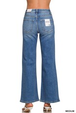 Miss Bliss Zen Medium Wash Wide Leg Denim Jeans-Medium