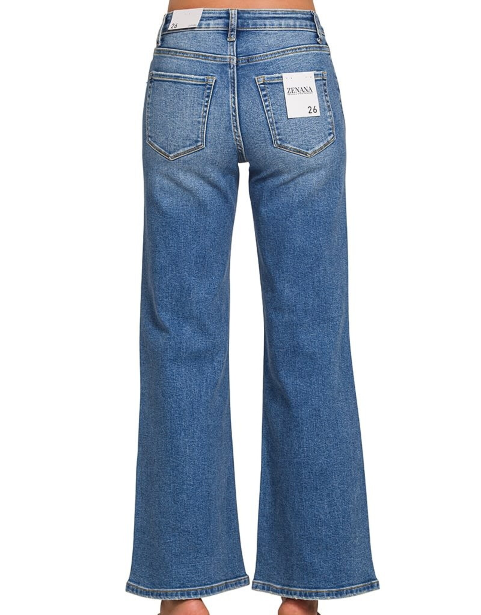 Miss Bliss Zen Medium Wash Wide Leg Denim Jeans-Medium