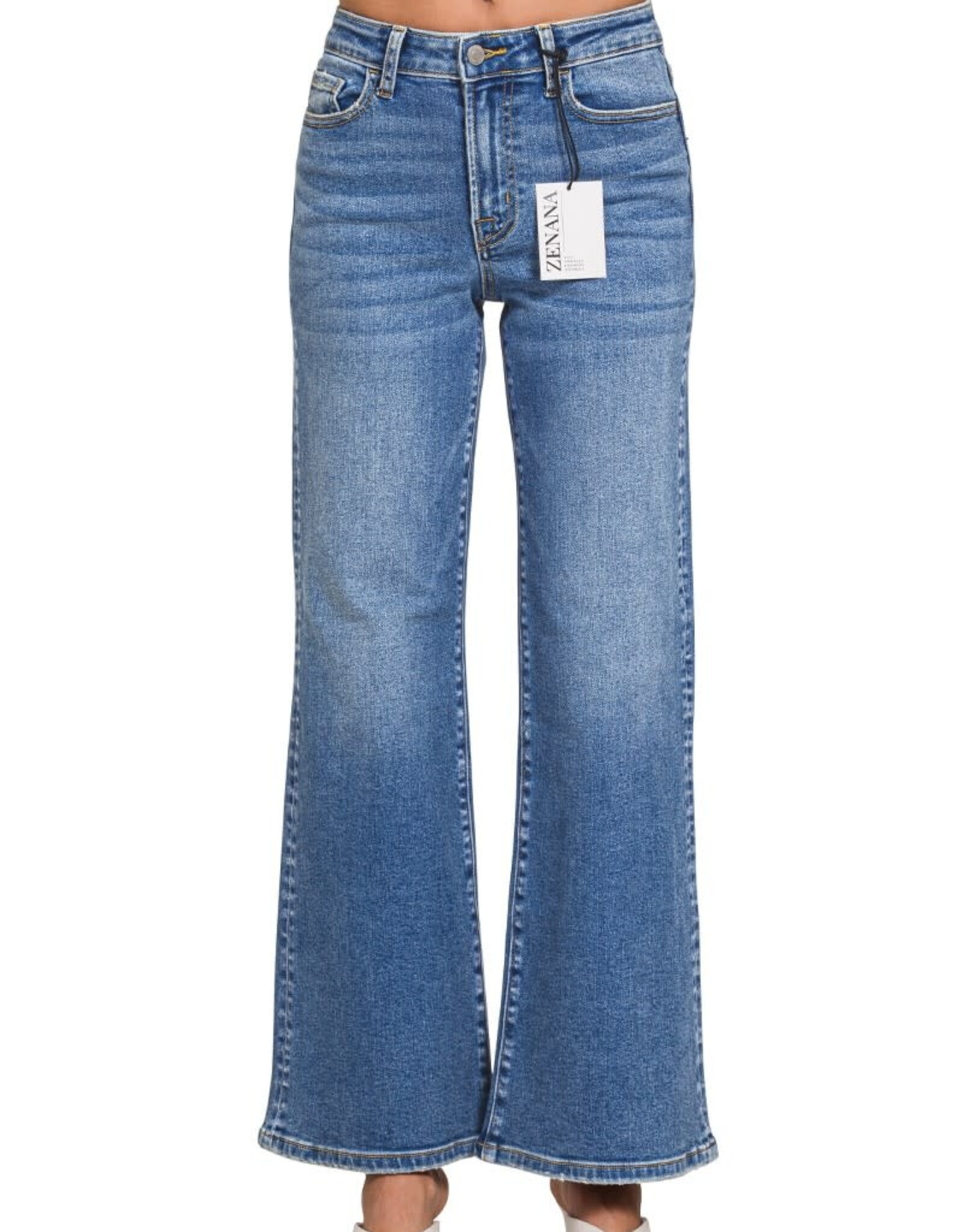 Miss Bliss Zen Medium Wash Wide Leg Denim Jeans-Medium