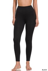 Miss Bliss Zen Brushed Microfiber Full Length Leggings-Black