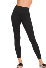 Miss Bliss Zen Brushed Microfiber Full Length Leggings-Black