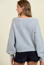 Miss Bliss D&R Floral Applique Button Down Sweater Cardigan