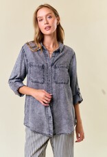 Miss Bliss D&R Chambary Shirts W Pockets- Black denim