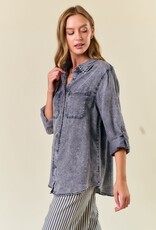 Miss Bliss D&R Chambary Shirts W Pockets- Black denim