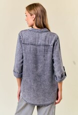 Miss Bliss D&R Chambary Shirts W Pockets- Black denim