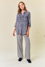 Miss Bliss D&R Chambary Shirts W Pockets- Black denim