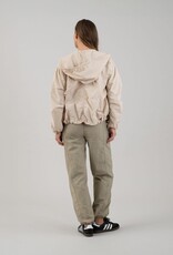 Miss Bliss Workshop Zip Up Drawstring Hooded Jacket-Lt Khaki