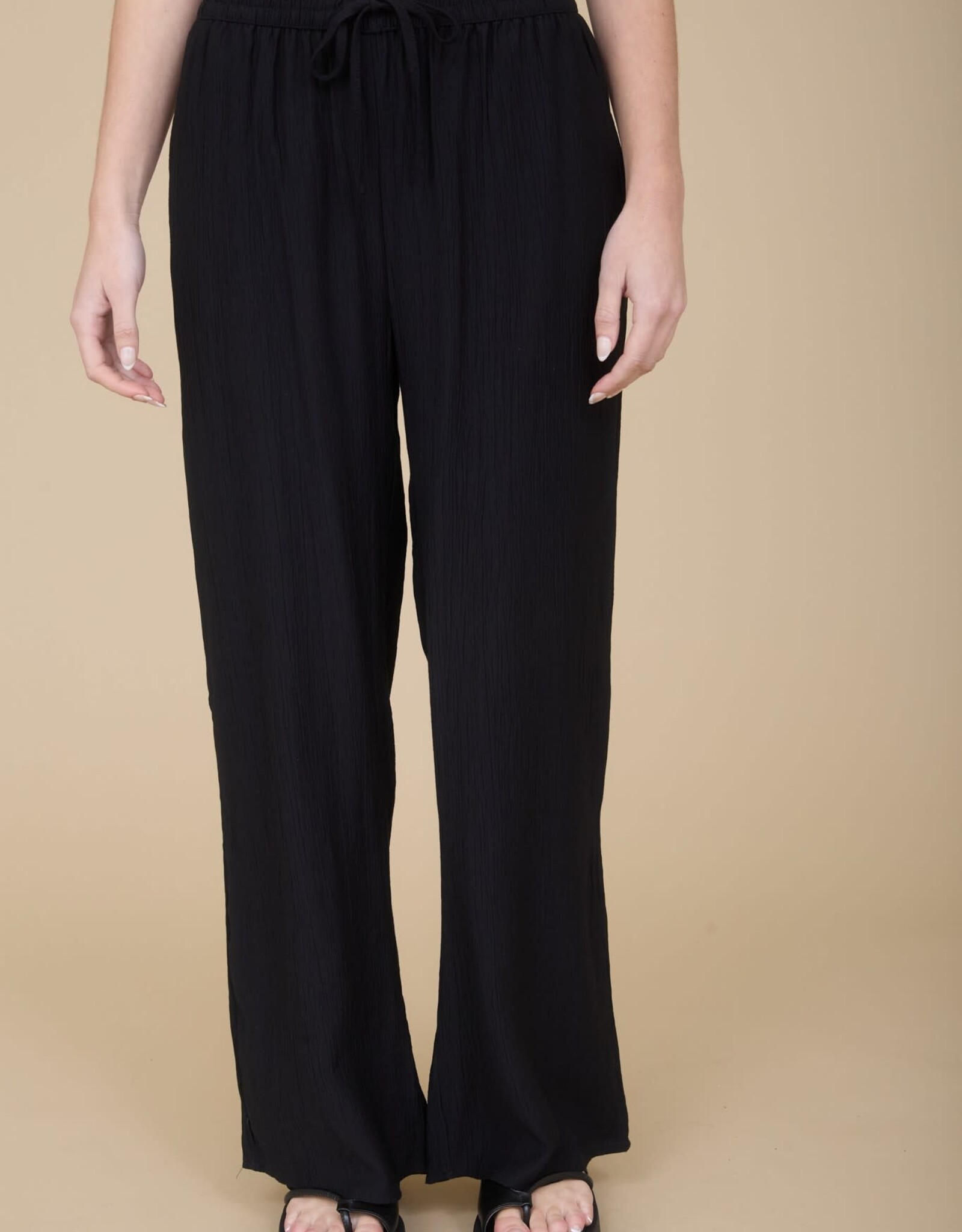 Miss Bliss Workshop Elastic Waist Lounge Pants-Black
